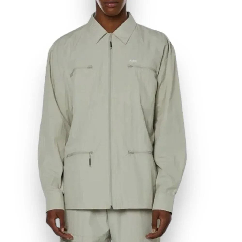 Rains‎ Jacket Men’s XL Cement Full Zip Collar 18690 Woven Athletic Shirt Pockets